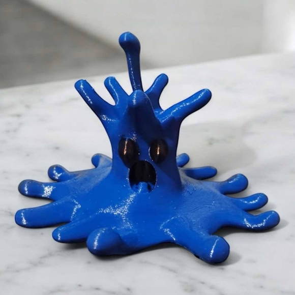 Other - 3D Printed Blue Splatter Ghost Figurine